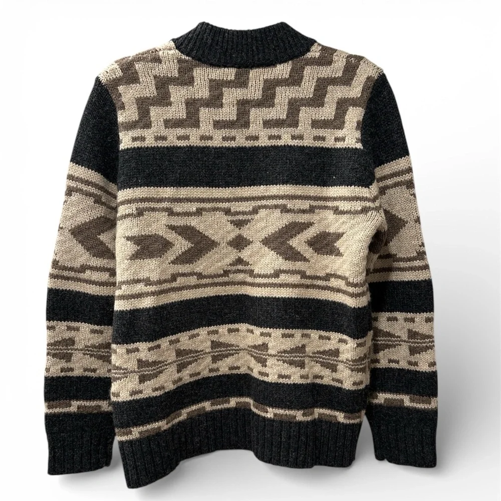 Pendleton Women’s Graphic Shetland Collection Wool Zip Cardigan Medium - Picture 2 of 6